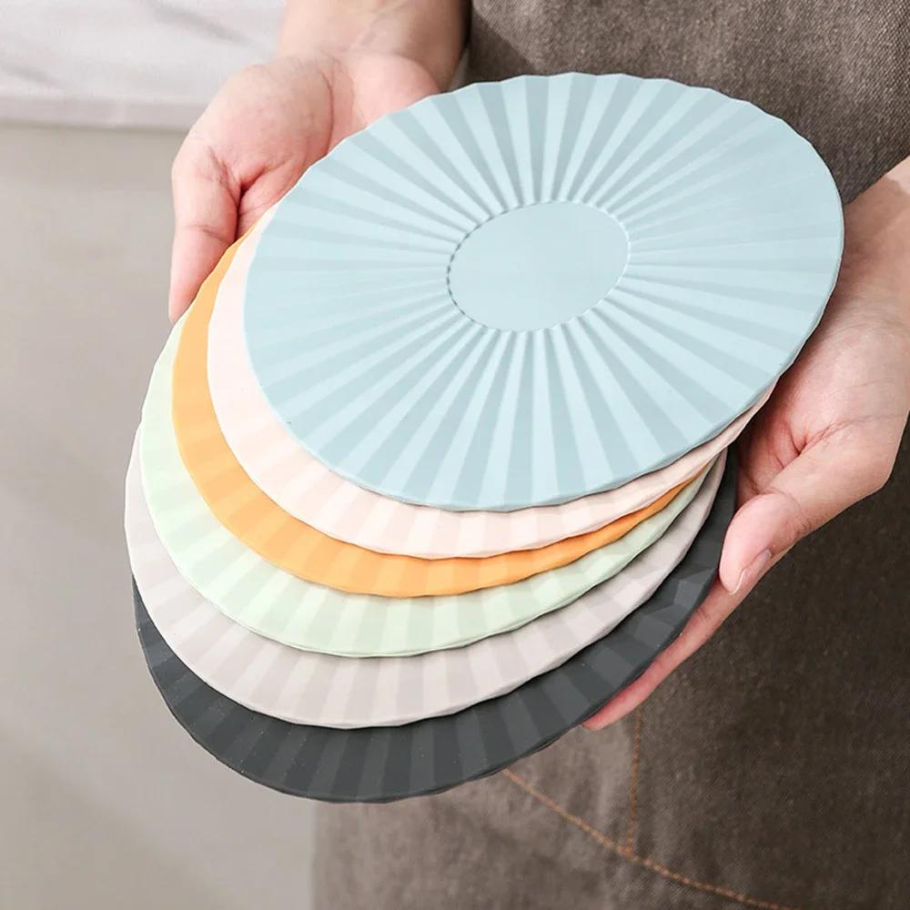 Silicone Round Table Mat Extra Thick Insulated Placemat Hot Pad Coffee Cup Coaster Pot Holder Kitchen Gadgets Accessories