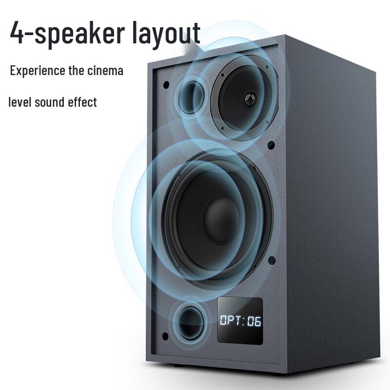 Деревянная Bluetooth-колонка для караоке SANSUI H5, штекер CN (адаптер в комплекте)