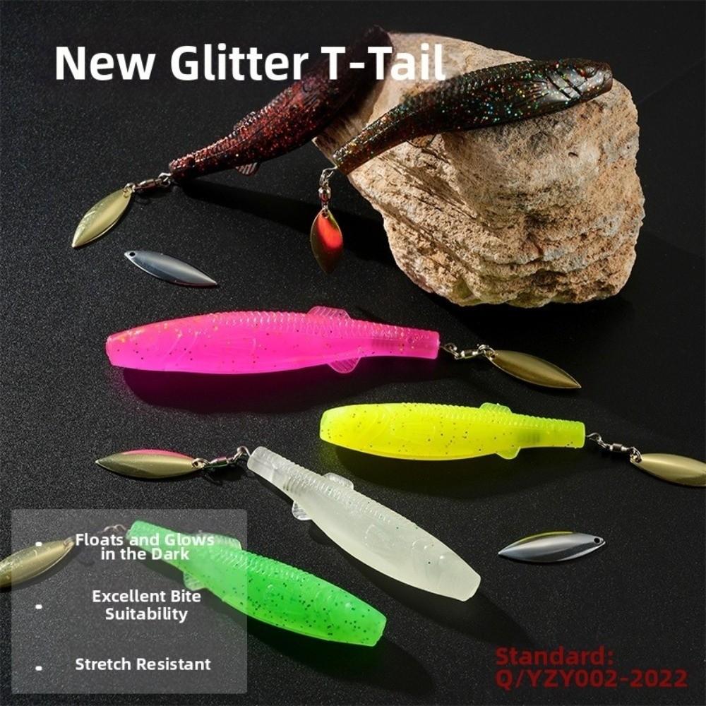 2pcs With Tail Flasher Soft Lure 2PCS Pack Swimbait Lure Soft Fishing Lure For Snapper