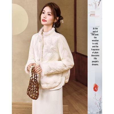 Женский элегантный пуховик в новом китайском стиле, короткий 255003Y1