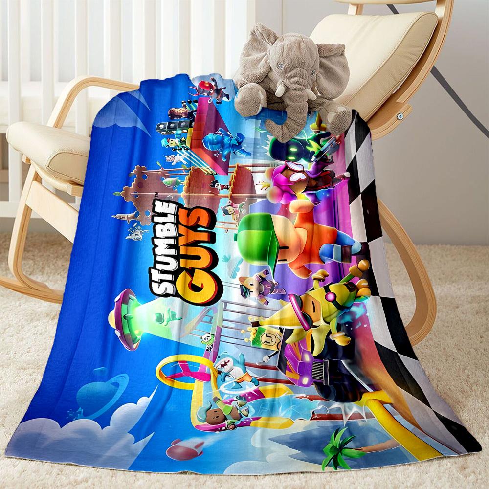 Stumble Guys: Fun Adventure Flannel Blanket-Soft and Suitable for Sofas,Beds,Offices,Travel,All Seasons,Great Gift for Holidays and Birthdays.