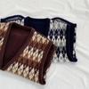 Retro V-neck Knitted Sweater Vest Women Autumn Winter Loose Cardigans Sweaters Vests Fashion Elegant Single Breasted Female Knitwear Waistcoat 30989