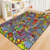 Cartoon Running Track Carpet Parking Lot Road Game Rug Children's Room Dirt-Resistant And Easy-To-Clean Mat Home Decor