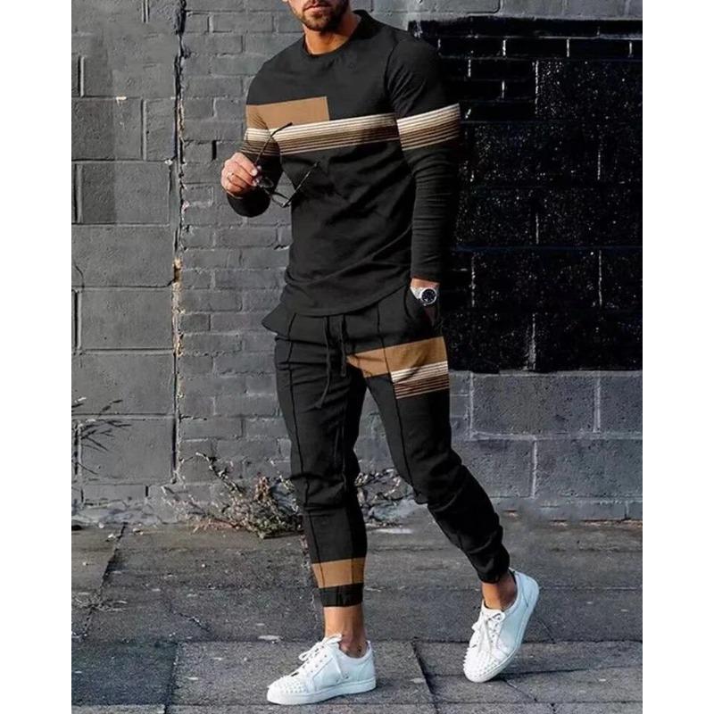 Clothes 3d Trendy Designer Print Oversize Suit Men Casual Long Sleeve Trousers Sport Tracksuit Graphic T Shirts Streetwear Sets