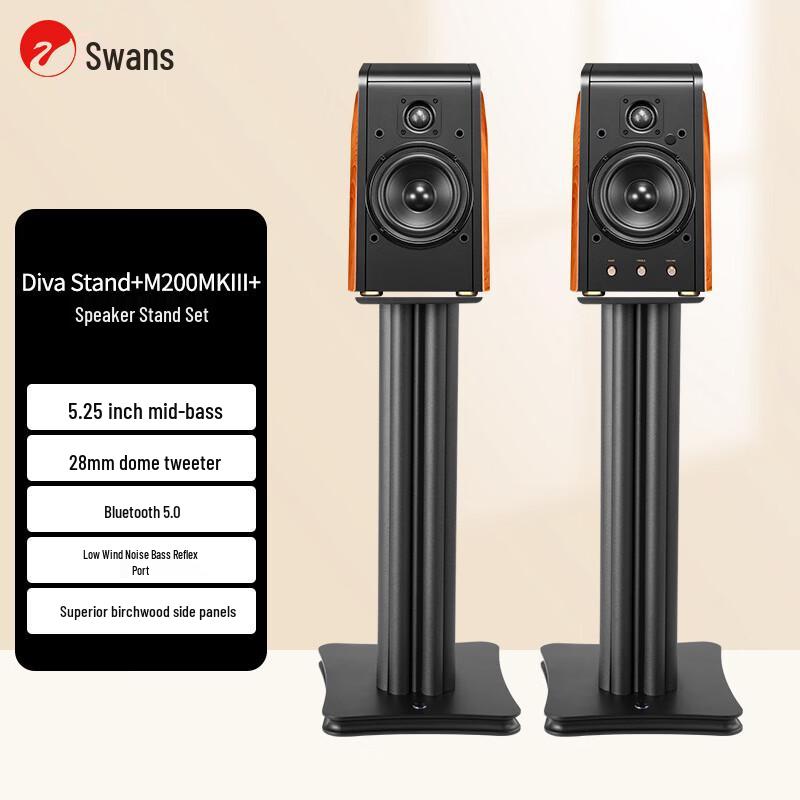Беспроводные Bluetooth Hi-Fi 2.0 колонки HiVi M200MKIII+ с подставкой Diva (Китайская версия)