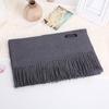 Solid Color Scarf For Women In Winter Thickened And Warm Versatile For Students Single Color Tassel Imitation Cashmere Scarf Shawl