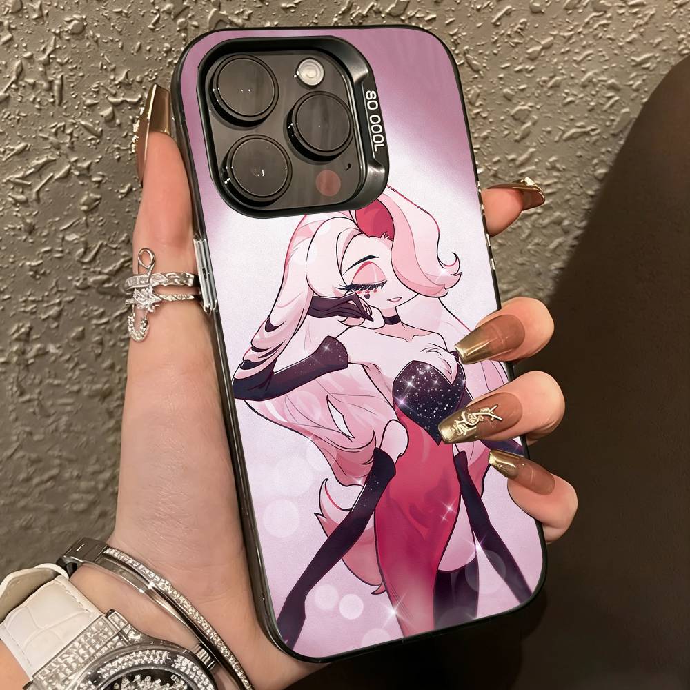 A-Angel Dust-t H-Hazbin Phone Case For iPhone 17,16,15,14,13,12,11 Plus,Pro Max,XS,Colorful Silver Black Cover