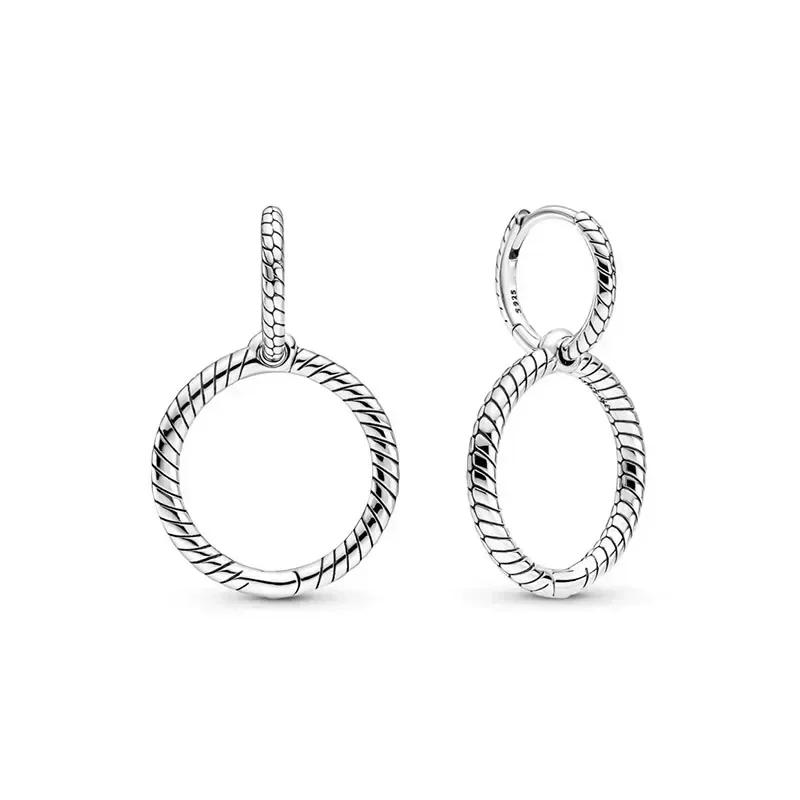 Серьги-сердечки из серебра 925 пробы Изысканные Блестящие Круглые Легкая Роскошь Ювелирные изделия Идеальные Праздничные Подарки для Нее