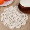 3 Pcs Handmade Crochet Lace Doilies, 9.44 Inch Round Dollies for Tables Vintage Elegant Crochet Lace Doily Exquisite Lacy Placemats for Kitchen