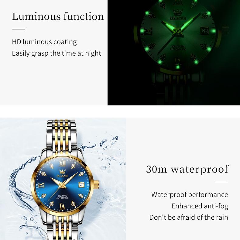 OLEVS Brand Watches Automatic Mechanical Watch Small Students Casual Couple Watch Men's Watch Women's Watch