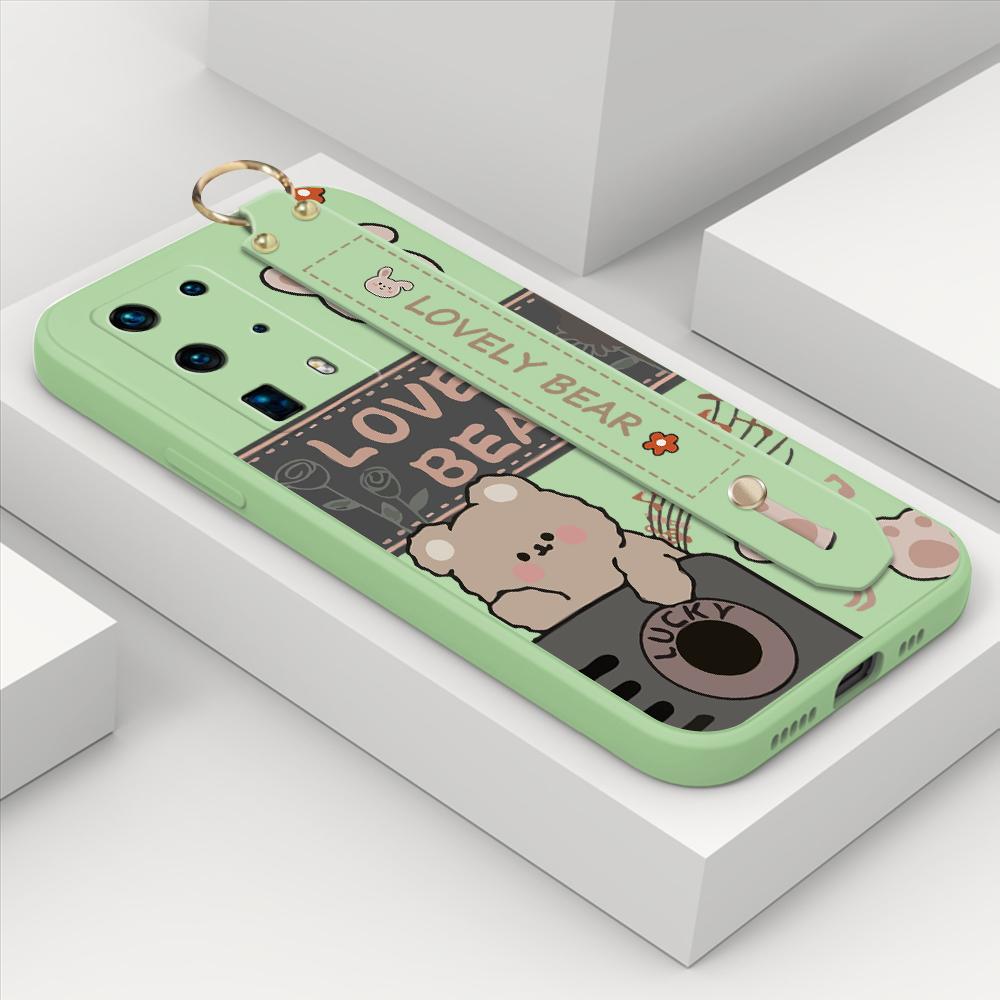 Для Honor 70 90 Lite X6 X6a X6b X8 X8a P20 P30 P40 Pro Infinix Smart 8 с браслетом Retro Music Bear Мягкий силиконовый противоударный чехол для телефона