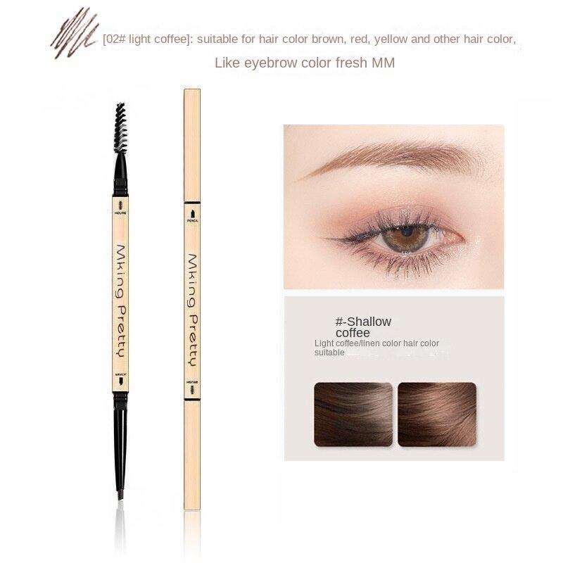 Small Gold Bar Double-Ended Eyebrow Pencil | Ultra-Fine Waterproof Triangle Tip | Long-Lasting & Smudge-Proof Natural Look