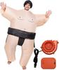 Amor E Inflatable Sumo Wrestler and Air Blower Set Suitable for Heights [Entregando Paz] Costume, Hat, (3-Piece Set) - 150-190cm (5'1-6'5"),