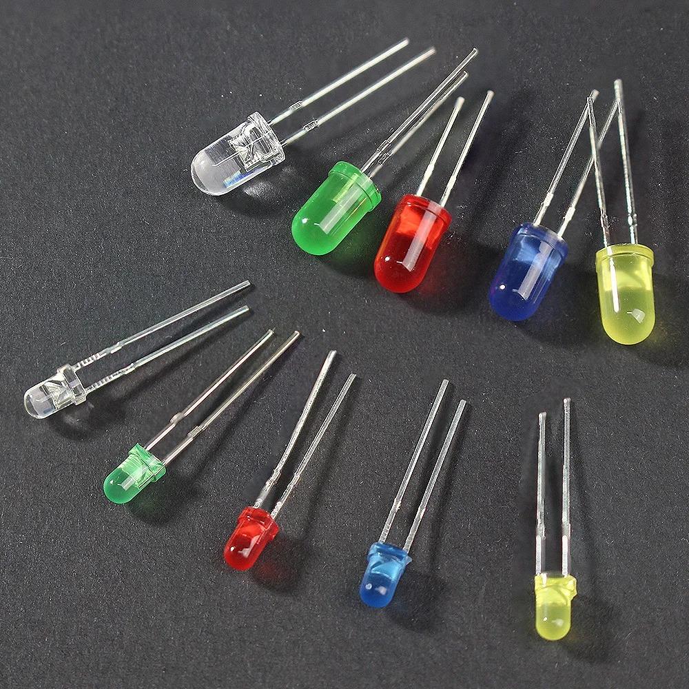 100-200 шт. набор светодиодов, светодиодный комплект, коробка 3 мм, 5 мм F3 F5, светоизлучающий диод, белый, зеленый, красный, синий, желтый, электронный комплект «сделай сам»