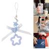 Stylish Bowknot Phone Chain Heart Charm Pendant Keychain Cute Backpack Decoration for Mobile Phone Key Bag Phone Lanyard