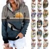 Women's Casual Fashion Print Long Sleeve Pullover Hooded Top Sweatshirts