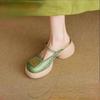 National Tide Style Baotou Thick-soled Sandals Women's Semi-slip Wear-resistant Block Heel Slippers Womens Shoes