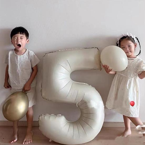 1 Набор Цифровые Шары Надувные Привлекательные Декоративные Высокоглянцевые Широкое Применение Оформление Сцены Праздничные 42 Дюйма Юбилейная Вечеринка