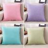 Pure Color Cushion Cover Linen Sofa Bed Home Decoration Car Waist Pillow Case