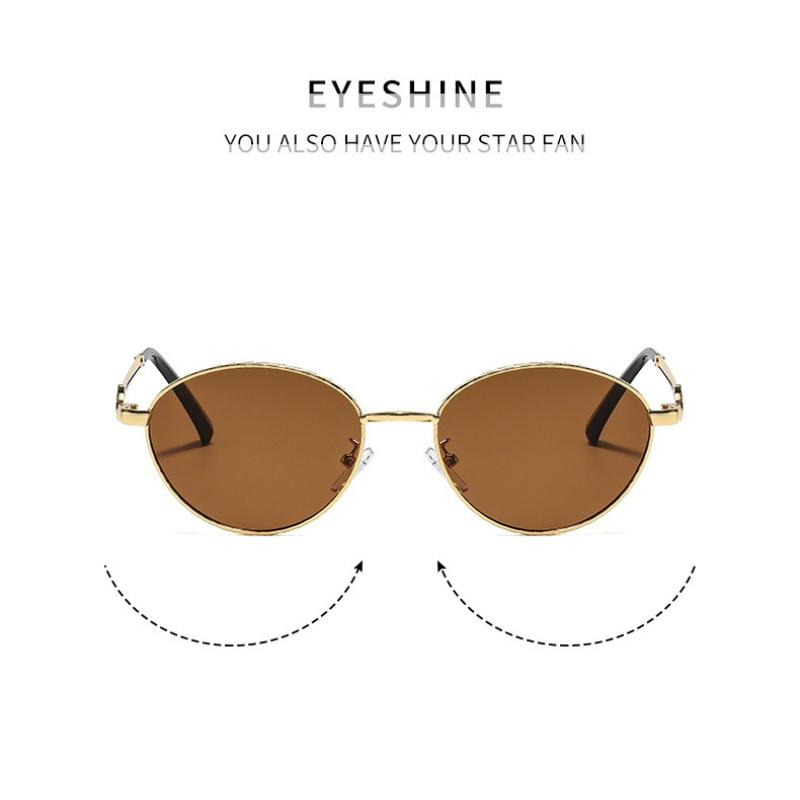 Women's sunglasses - unisex retro oval metal sunglasses