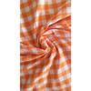 Ткань зефир оранжево-белого цвета в большую клетку длиной 1 метр