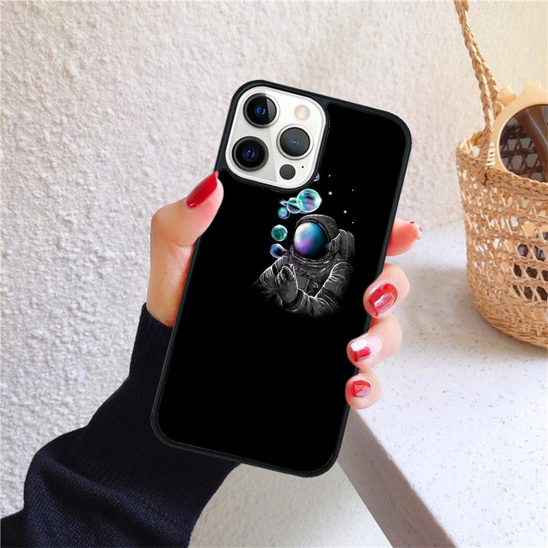 Мягкий чехол-бампер 'Космонавт' для iPhone 17 Air 16 15 14 12 13 Pro Max Plus coque Shell Fundas