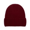 100% Wool Knit Beanie Hat Women Men Warm Ear Protection Winter Cap One-Piece Seamless Solid Color