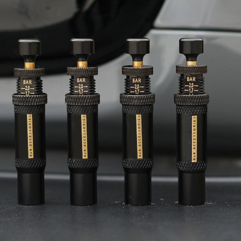 Автоматический спускатель шин Регулируемый Внедорожные аксессуары Комплект клапанных штоков 4 шт. 10-30 PSI 4x4 Навинчиваемый инструмент для накачки Автостоп