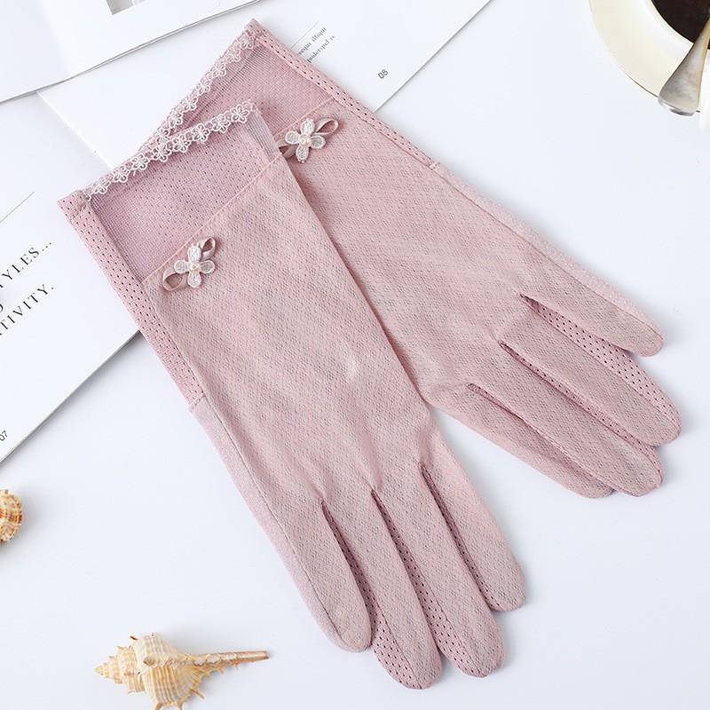 Весенне-летние перчатки для защиты от солнца, кружевные перчатки с кружевом и сенсорным экраном, женские перчатки для вождения, легкие дышащие уличные солнцезащитные перчатки для велоспорта