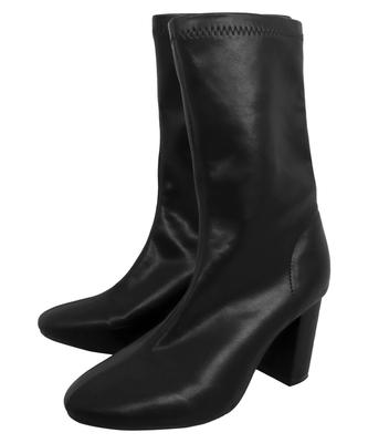 С короткими ботинками Ayumi Almond toe L гладкий черный [Kobe Lettuce] [Collaboration Okabe] [I2454]