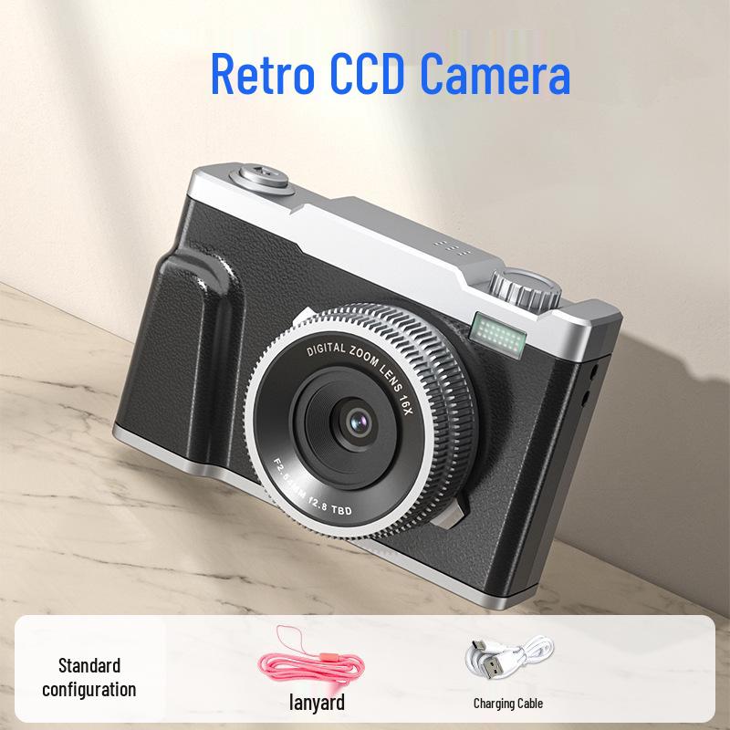 4K HD Ретро Цифровая Камера с Двойной CCD Матрицей для Студентов - Фотосъемка на Студенческой Вечеринке с Возможностью Передачи Фото на Телефон