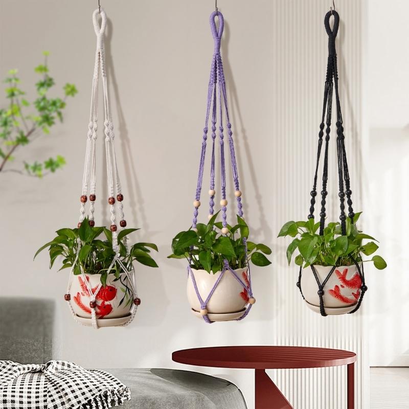 Подвеска для растений комнатная настенная корзина-кашпо из хлопковой веревки для цветочных горшков подвесные держатели для растений домашние украшения