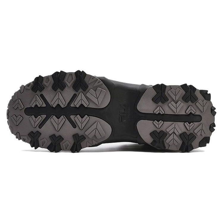 Fila Oakmont Fabric Synthetic Leather Fleece Comfortable Versatile Mid-Top Dad Shoes Men Sneaker Black Sky-Gray F12M342127FBD