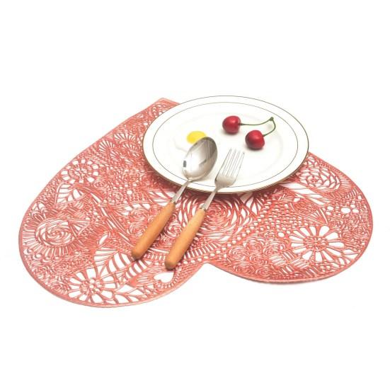 Практичная подставка для столовых приборов, нескользящая декоративная подставка в форме сердца из ПВХ, подставка для столовой посуды для дома