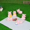 Miniatures Animal Pink Pig Landscape Ornaments Resin Cartoon PigCar Decoration  Ornaments Gift