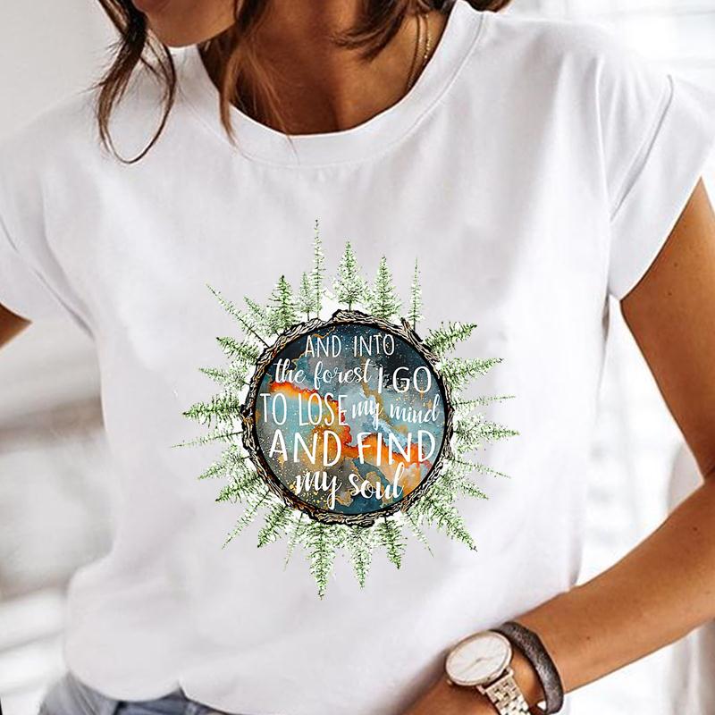 Одежда для отдыха на природе с коротким рукавом, повседневная футболка, летняя женская футболка, женская модная футболка с графическим принтом