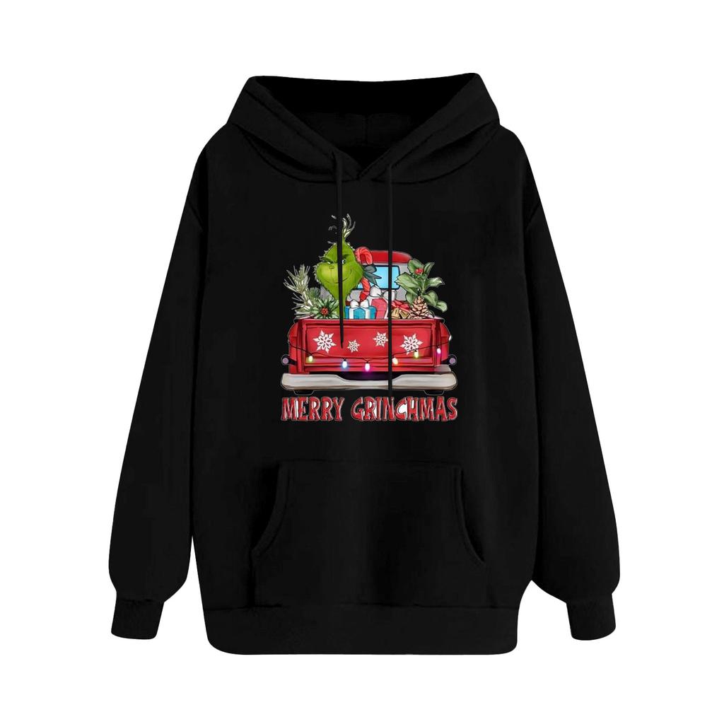 Мужское и женское рождественское худи с капюшоном и длинными рукавами