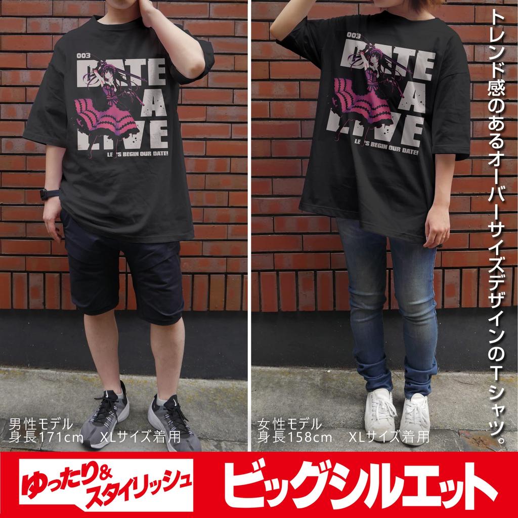 Футболка Cospa Date A Live IV Kurumi Tokisaki Big Silhouette, ЧЕРНАЯ, размер L, хлопковая