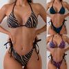 Sexy Striped Micro Bikini 2025 Trend Women Swimsuit Female Halter Swimwear Thong Bikinis Set Two-piece Beachwear Bathing Suit