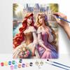 Disney Набор для рисования маслом вручную Принцесса Ариэль Рапунцель Арт-декор Классический стиль Декор для дома Элегантное настенное панно Набор для рукоделия