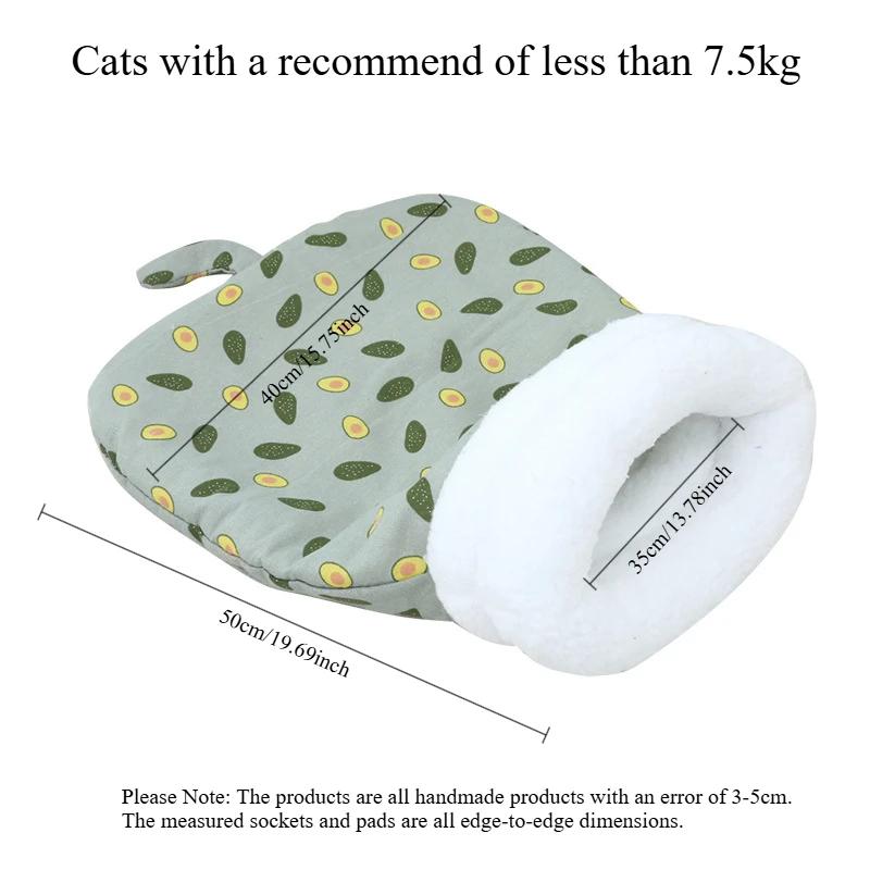 Зимний спальный мешок для кошек, для кошек, живущих в помещении, удобная накидка из овечьей шерсти, теплое плюшевое гнездо для кошек, мягкая подстилка для домашних животных для холодной погоды
