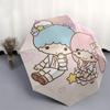 1pc Little twin stars Fully Automatic Folding Portable Cartoon Umbrella, 8 Steel Frames, Three-Fold Design, Suitable for All Seasons, Suitable for Out