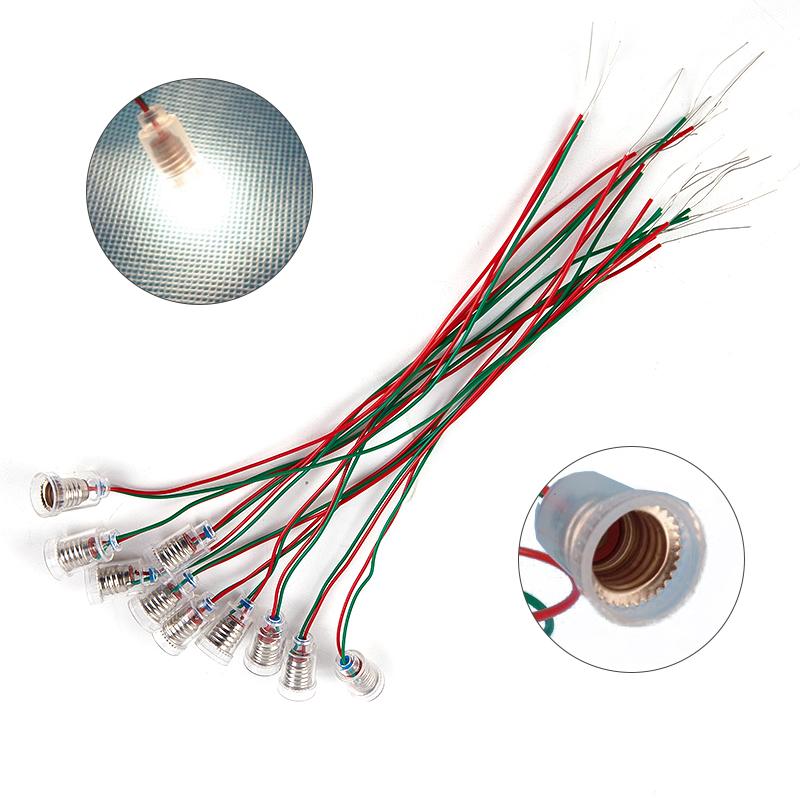 10 шт. патрон для лампы E10 с проводом цоколь лампы E10 патрон для учебного инструмента