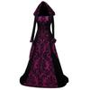 Женское винтажное ретро-готическое платье с длинным рукавом с капюшоном, длинное платье, платья