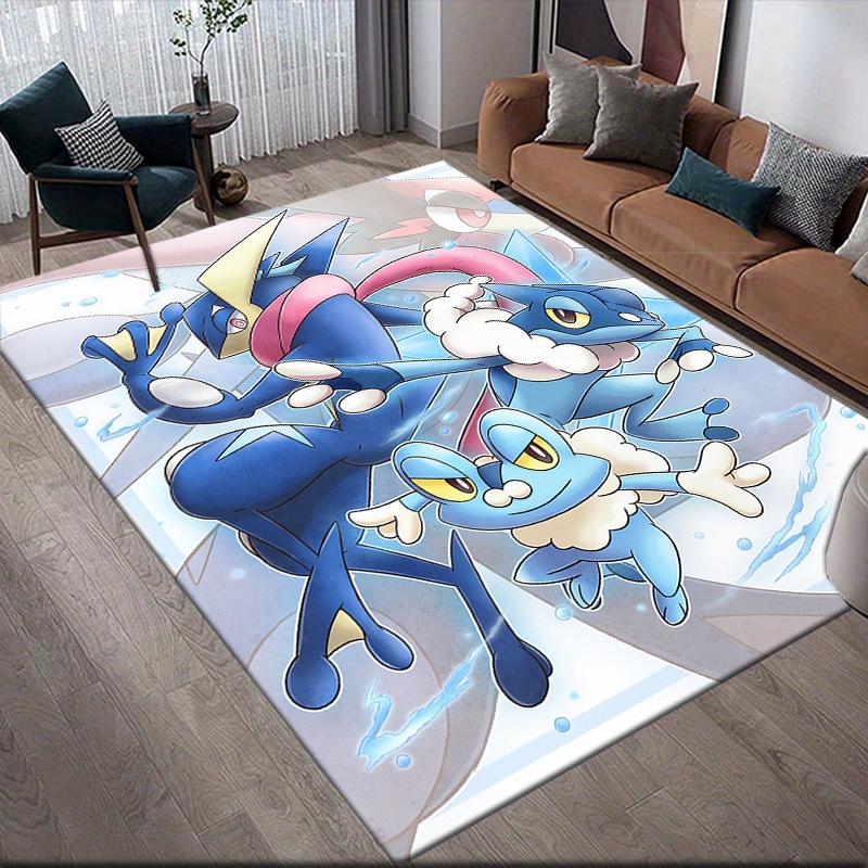 Greninja Theme Illustration Square Area Rug, Non-Slip Floor Mat for Bedroom, Perfect Gift for Pokemon Fans.chl
