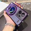KEYSION Glitter Jewelled Magnetic Phone Case for Redmi Note 13 4G 13 Pro+5G Mirror Stand Shockproof Cover for Xiaomi POCO X6 M6 Pro