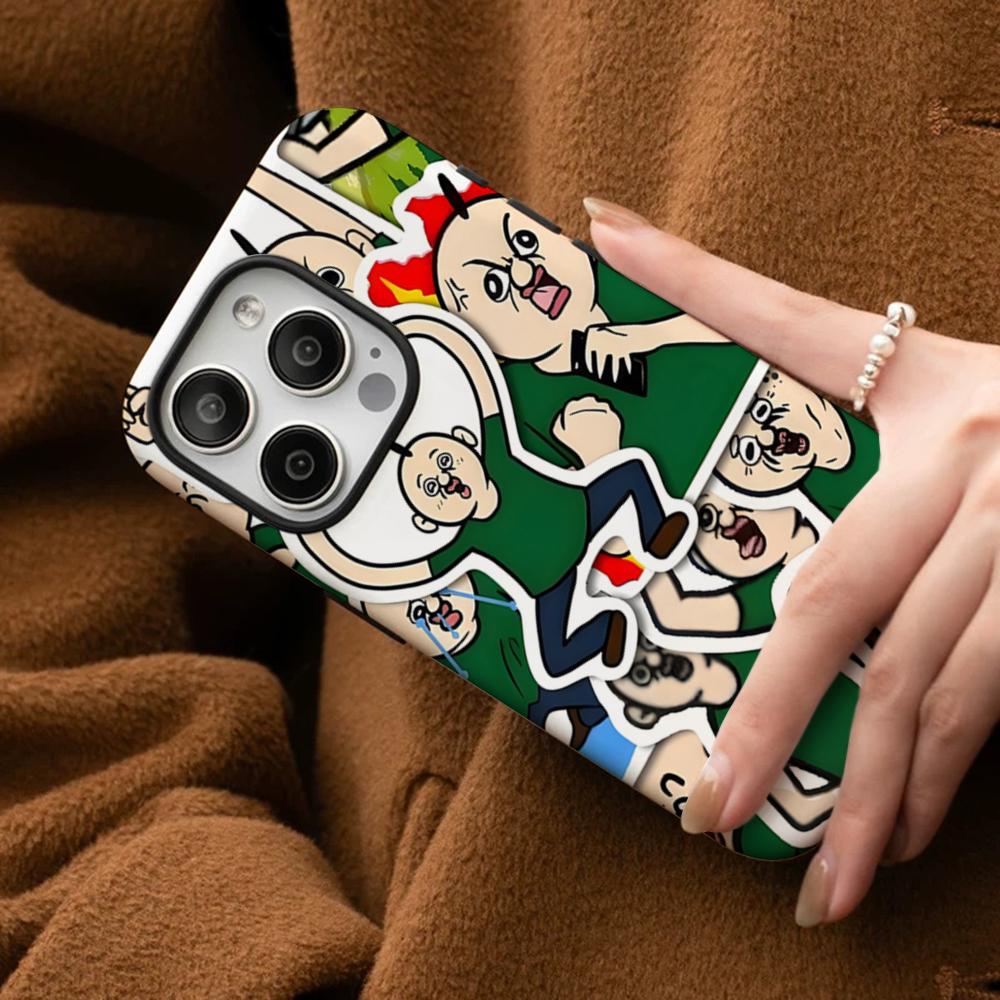 Мультяшный Милый Чехол Bbang Bbang для Телефона iPhone 16 15 14 13 12 11 Pro Max Plus Samsung S24 S23 Ultra Глянцевый HD Жесткий Поликарбонатный Чехол
