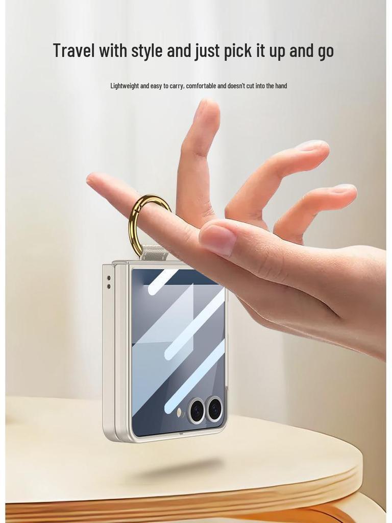 Матовый чехол-кольцо для Samsung Z Flip7: Высококлассная, Встроенная Защита Экрана