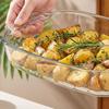 Жаропрочная стеклянная форма для выпечки с ручками Прозрачная прямоугольная форма для кекса для духовки Микроволновой печи Холодильника Многоцелевая форма для запеканки для лазаньи Рыбы