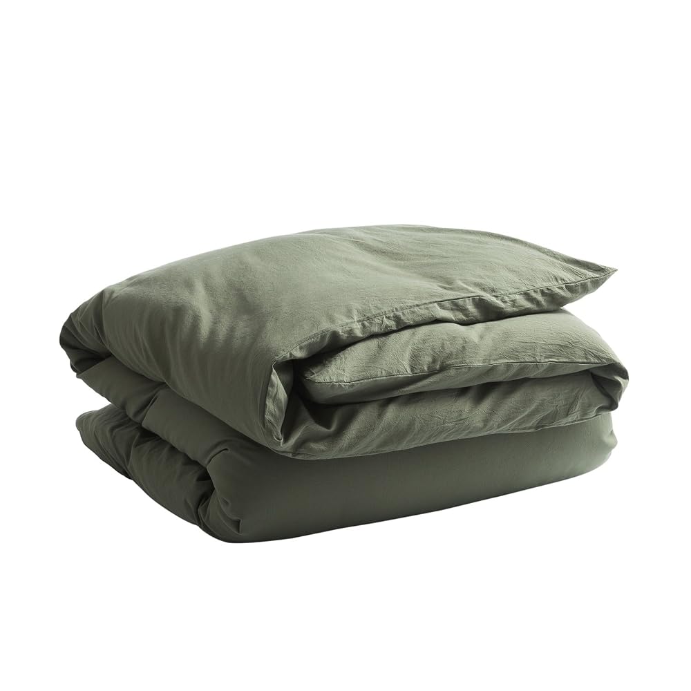 [Double Duvet Cover - Sold Separately] Organic Cotton 190x210cm Duvet Cover, 100% Washed Cotton,